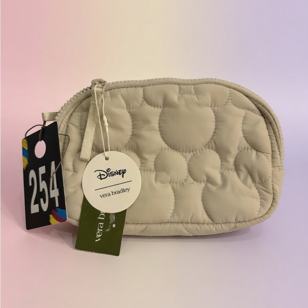 254,NWT Vera Bradley Disney Beige Quilted Woodward Belt Bag